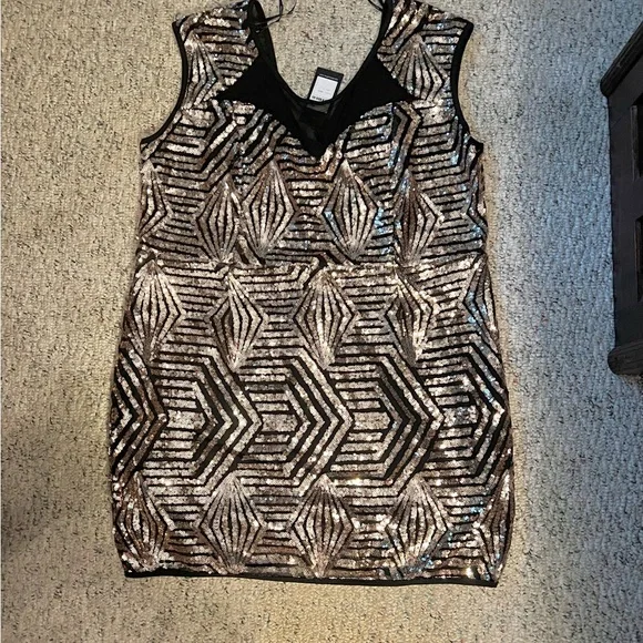 City Chic | Dresses | Nwt City Chic Black And Gold Sequin Glam Dress Size 6  | Poshmark